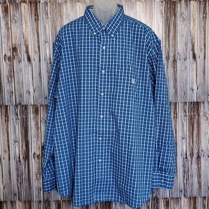 Blue Plaid Shirt Big And Tall Casual Button Down